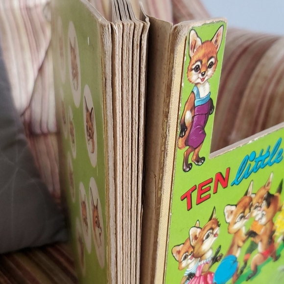 VTG Book "Ten Little Foxes" London Woodland Whimsical Animals OLD Hardboard Bird - Picture 15 of 16